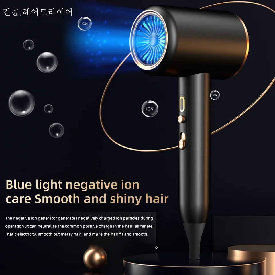 Professional Hair Dryer 2400W with Cool and Warm Air - Negative Ions - Powerful Hairdryer for Salon Results