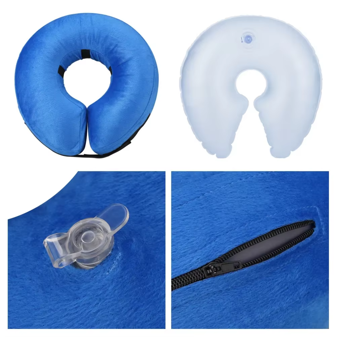 Protective Inflatable Dog Collar - Soft & Comfortable Recovery Ring