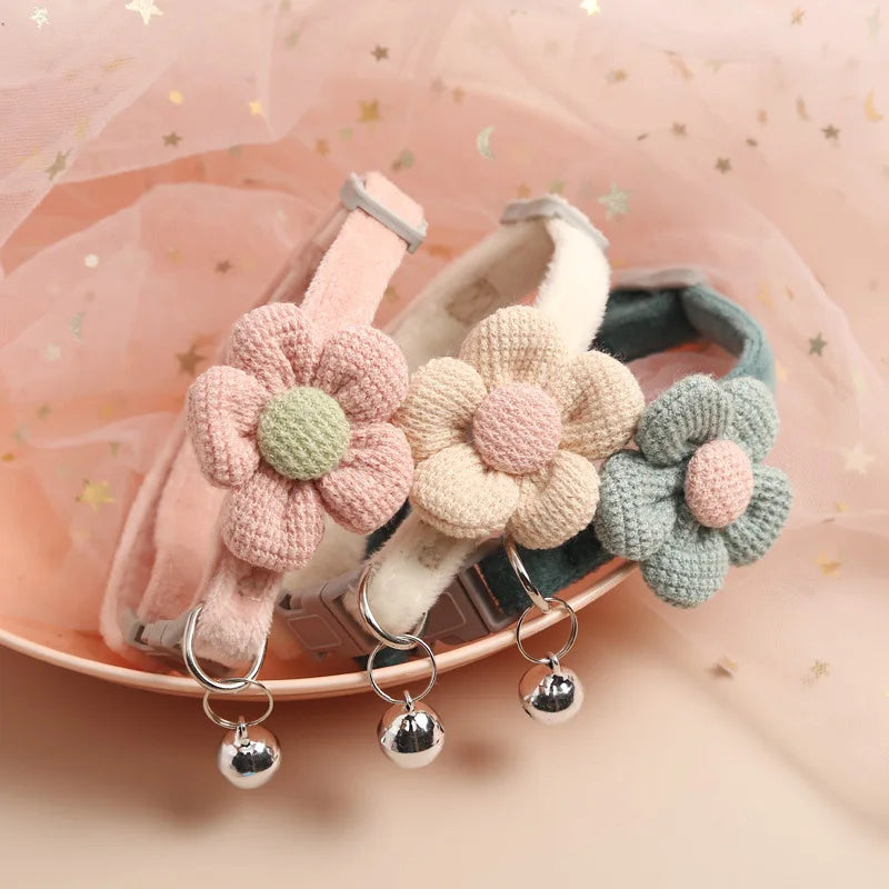 Adjustable Cat Collar with Flower - FlowerCharm