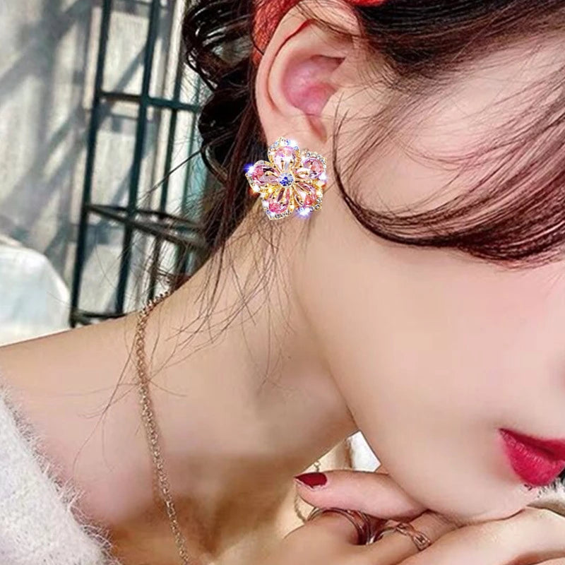 Sterling Zirconia Rainbow Earrings - Jasmine