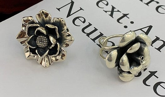 Foxver | Foxanry 925 Silver Flower Rings for Women