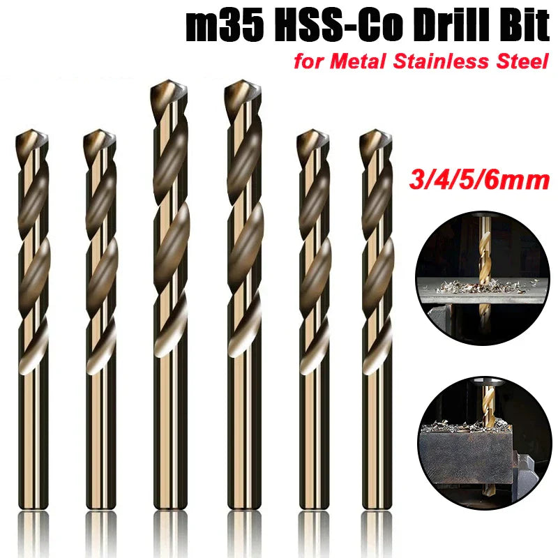 M35 5% Cobalt Twist Drill Bit Set 3/4/5/6 mm - CobaltDrill