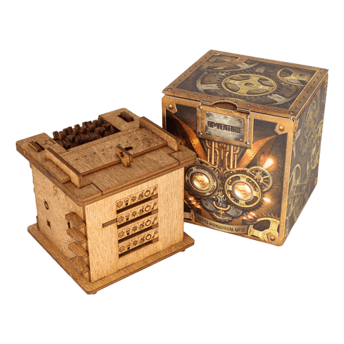 Interactive Wooden Escape Puzzle Box – MindVault