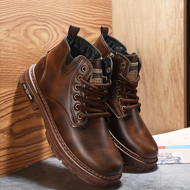Warm and Stylish Men's Lace-Up Boots – Arvo