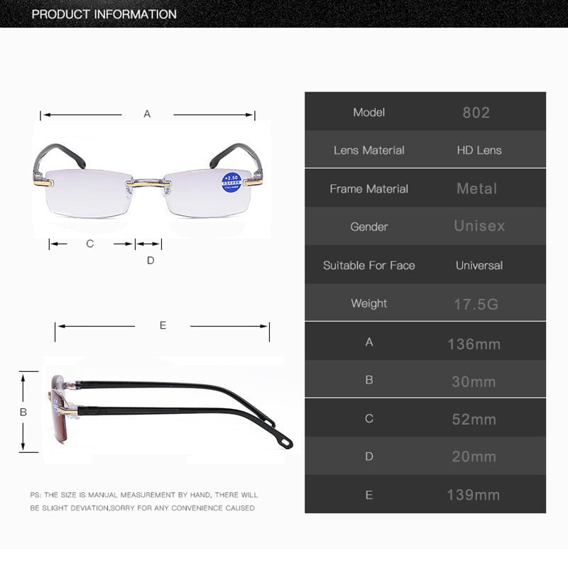 Multifocal Anti-Blue Light Reading Glasses – VisionPlus