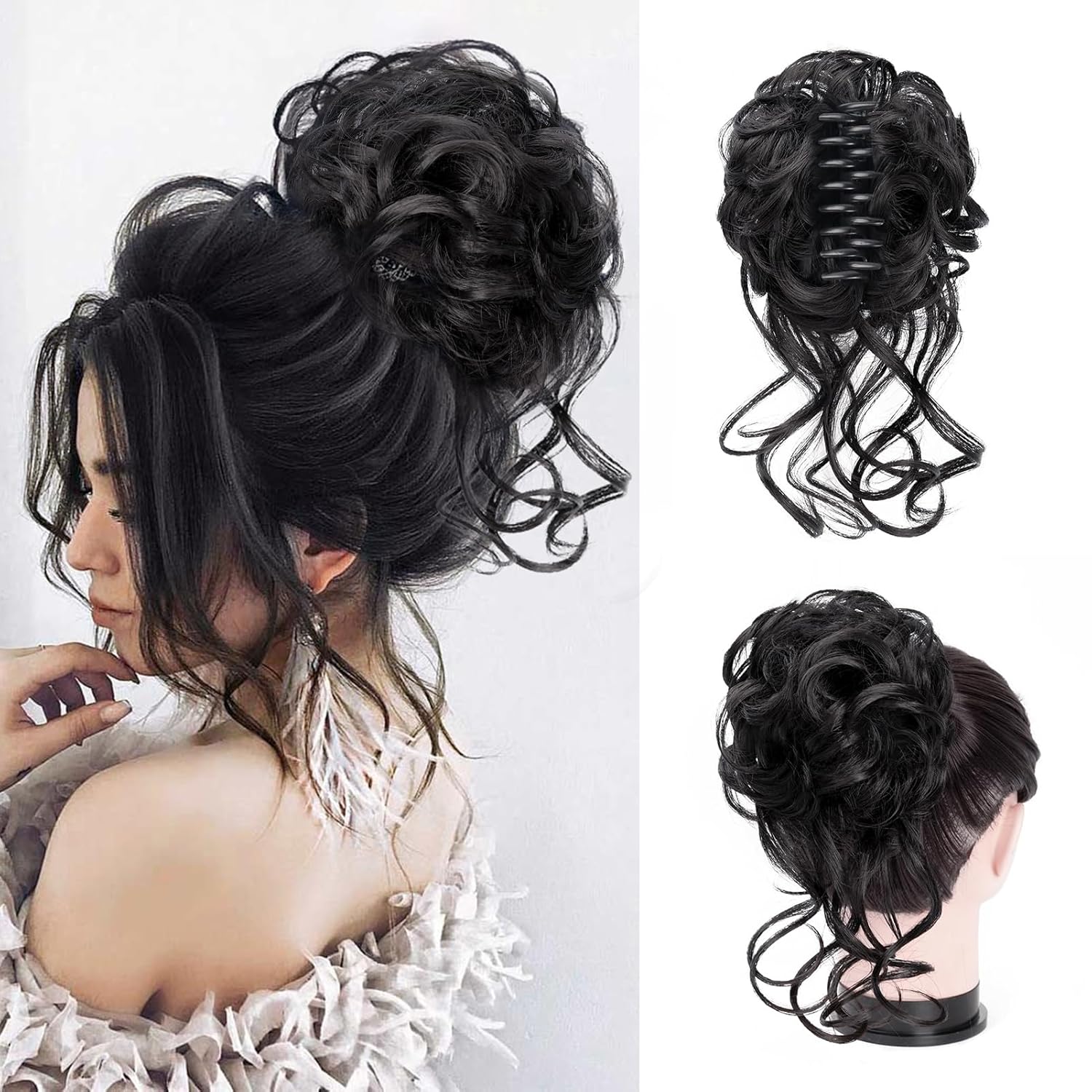 Clip with Hair Extension for Twisted Bun – CurlClip