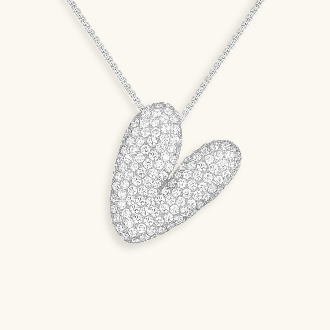 Bubble Initial-Diamond Necklace