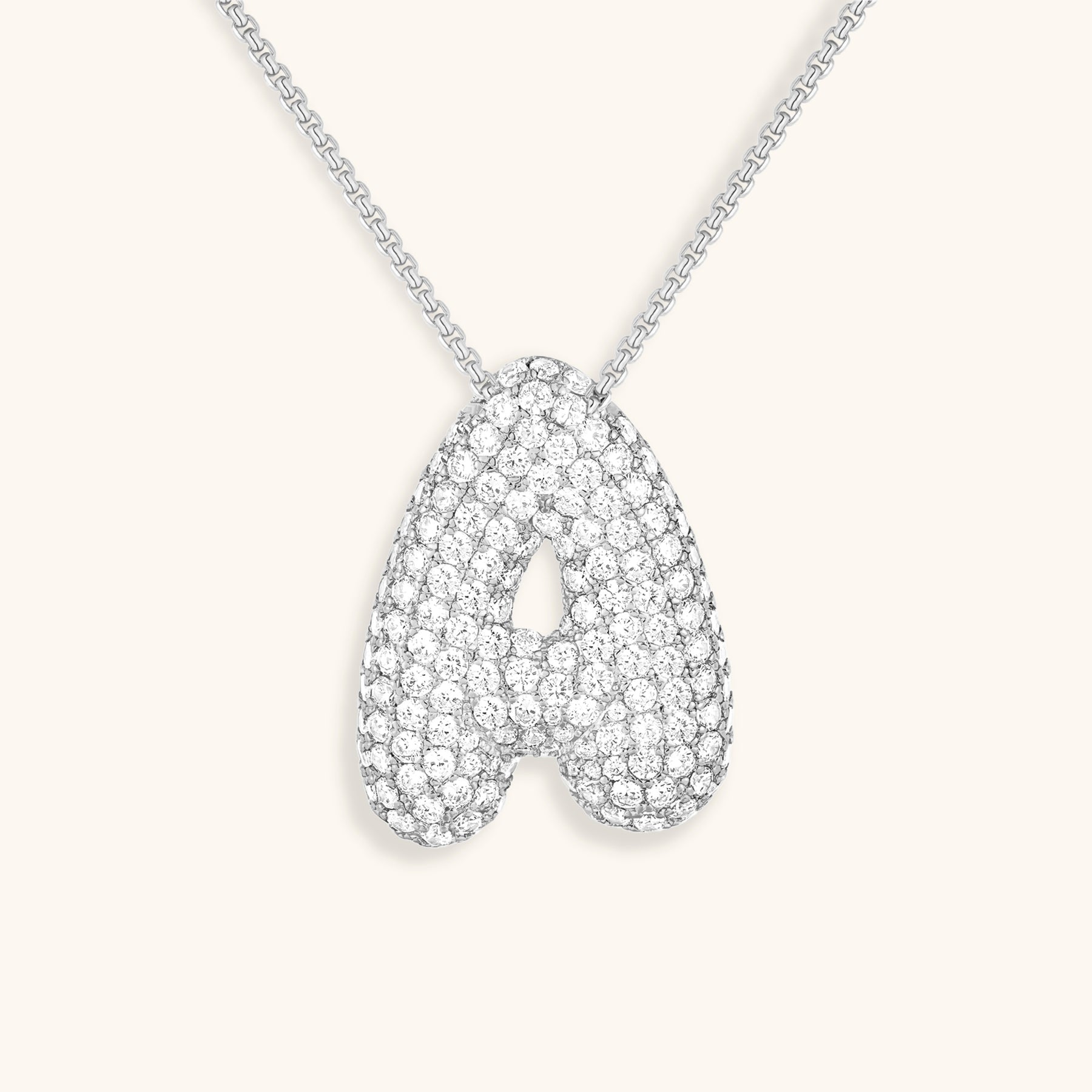 Bubble Initial-Diamond Necklace