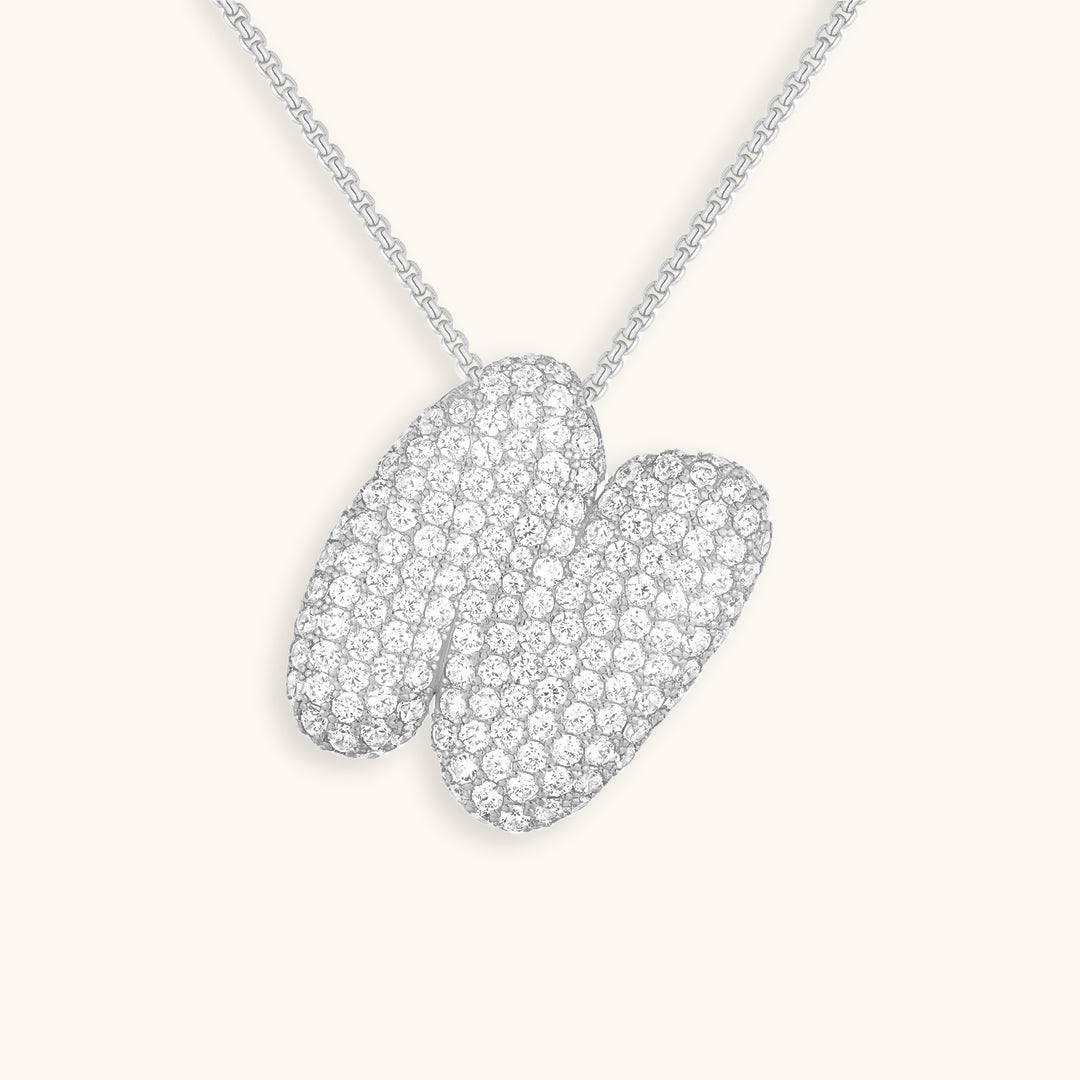Bubble Initial-Diamond Necklace