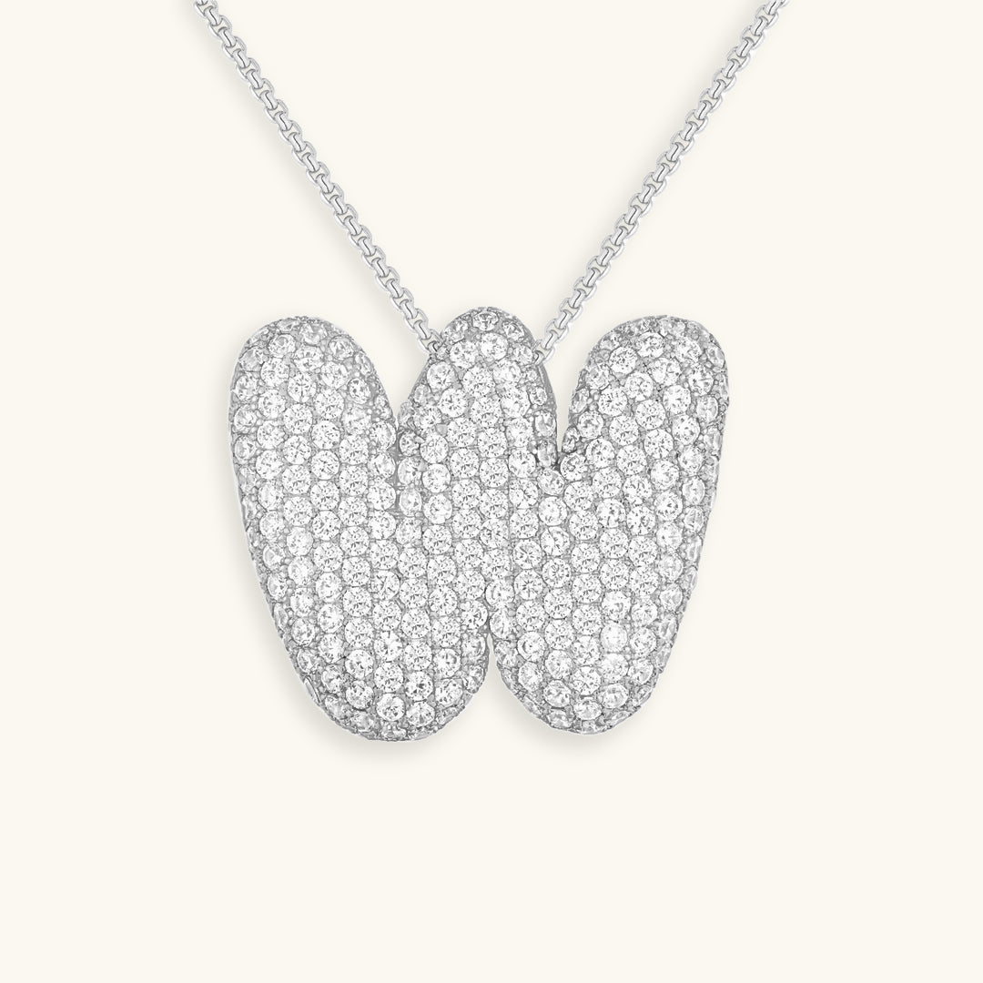 Bubble Initial-Diamond Necklace