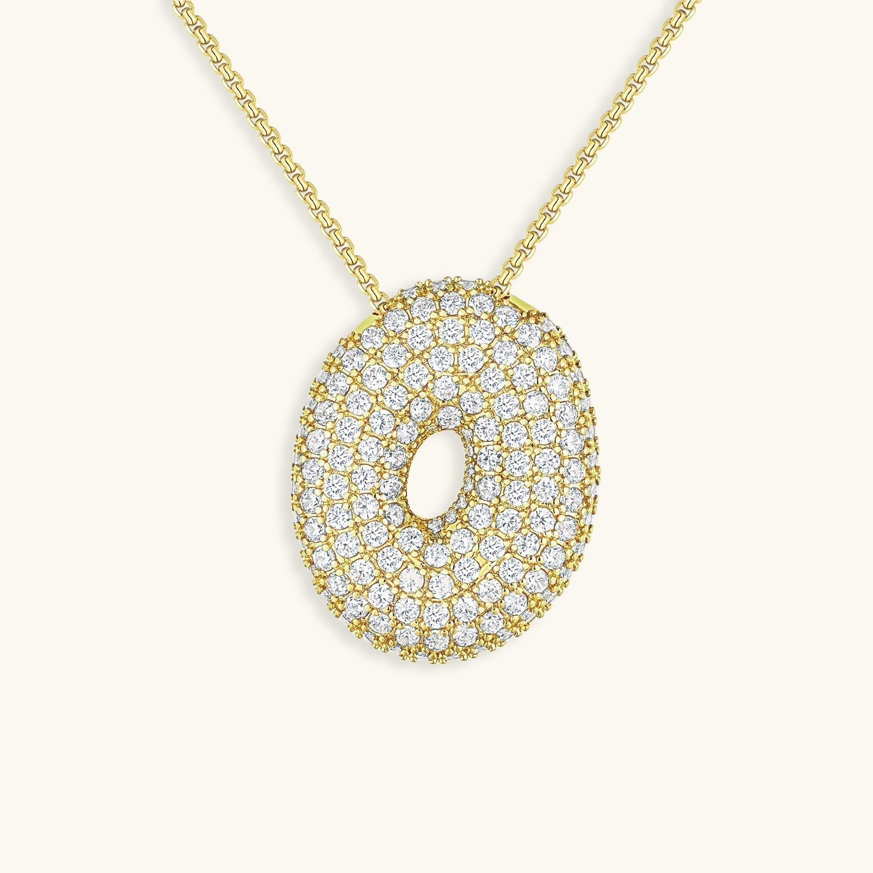 Bubble Initial-Diamond Necklace