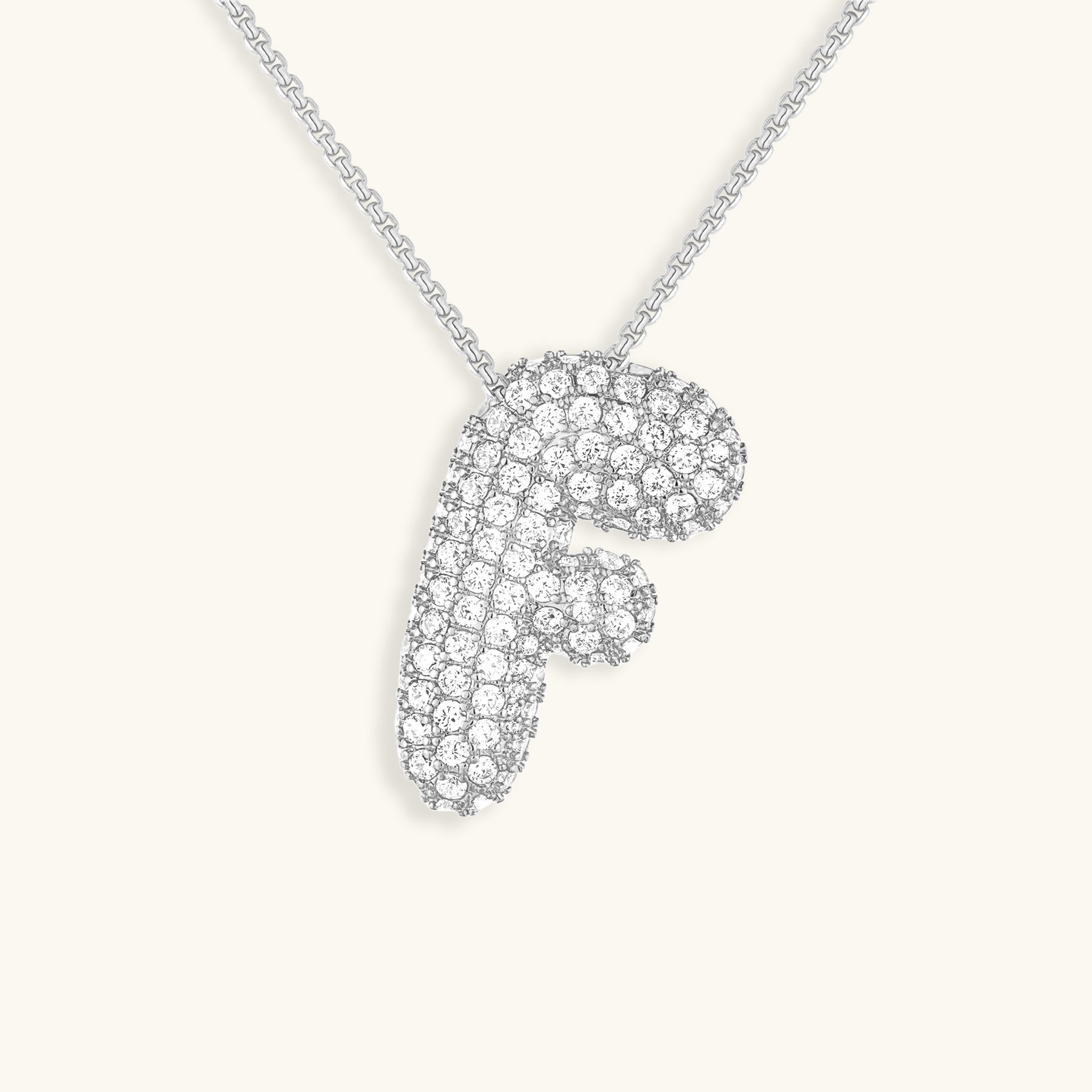 Bubble Initial-Diamond Necklace