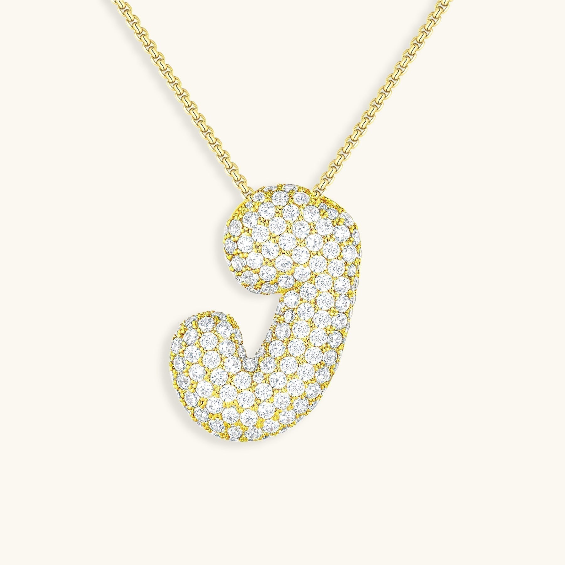 Bubble Initial-Diamond Necklace