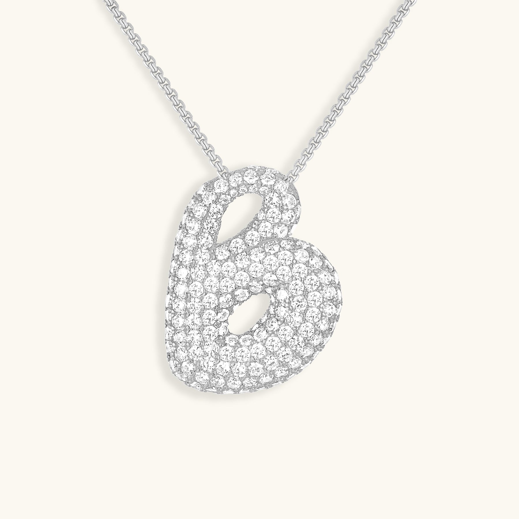 Bubble Initial-Diamond Necklace