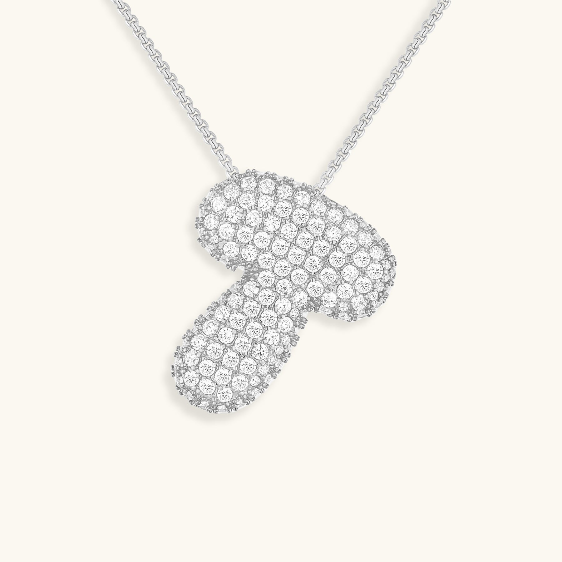 Bubble Initial-Diamond Necklace