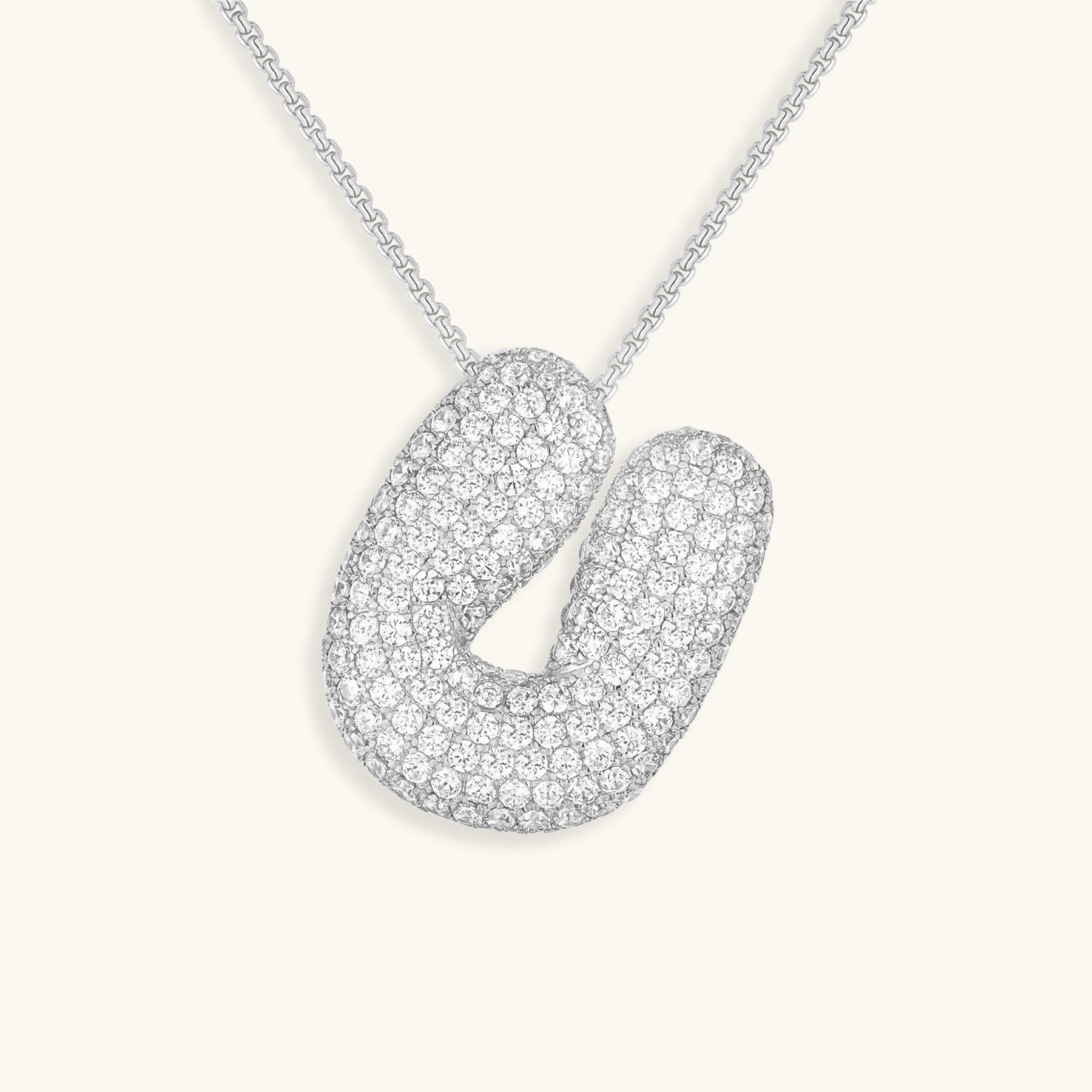 Bubble Initial-Diamond Necklace