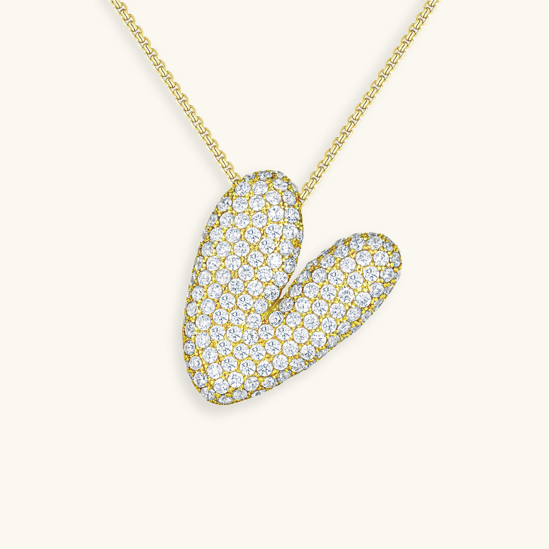 Bubble Initial-Diamond Necklace