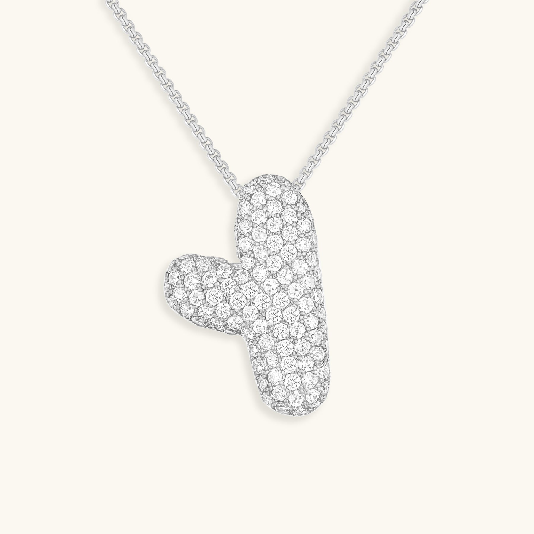 Bubble Initial-Diamond Necklace