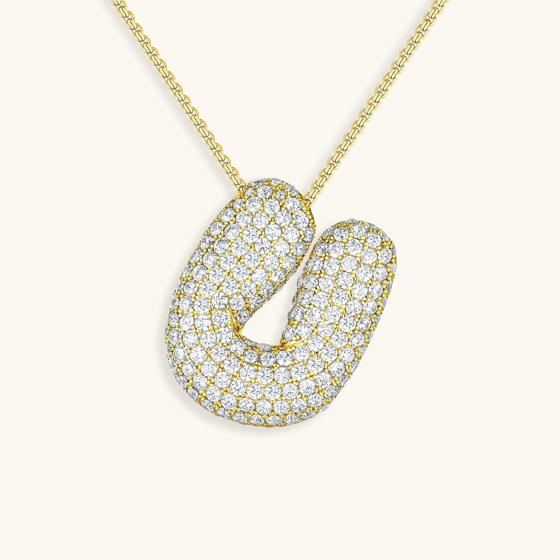 Bubble Initial-Diamond Necklace