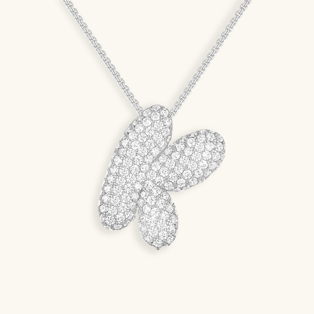 Bubble Initial-Diamond Necklace