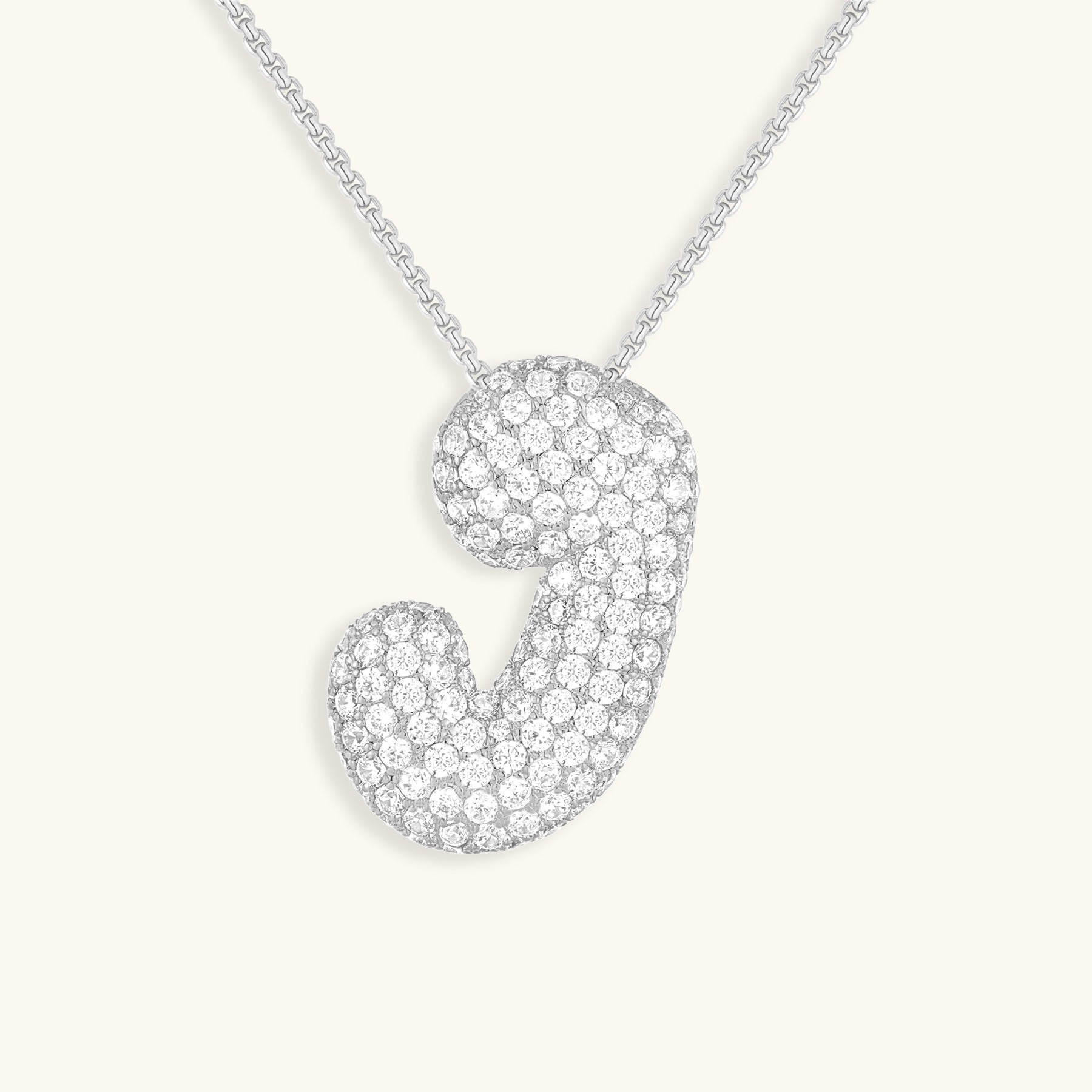 Bubble Initial-Diamond Necklace
