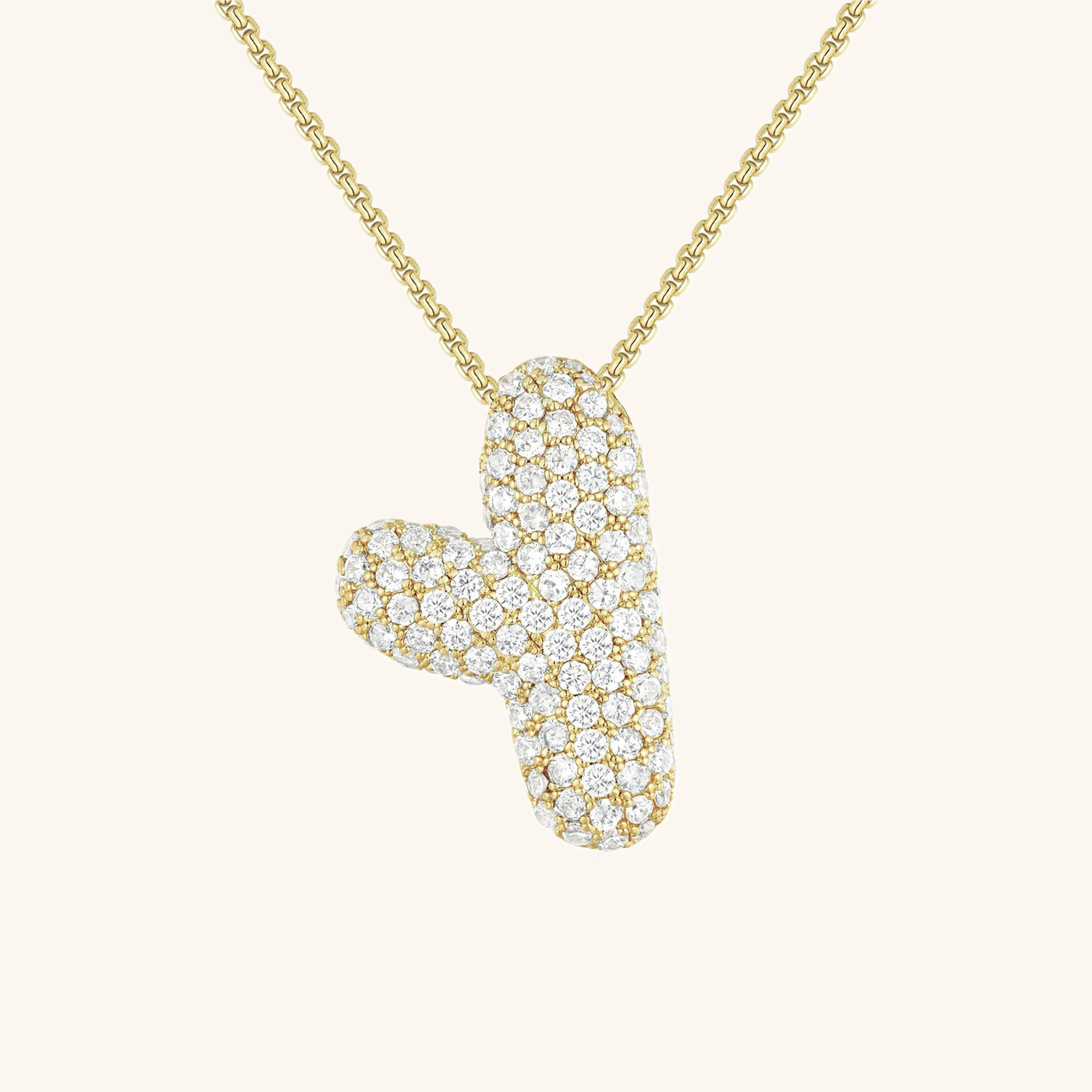 Bubble Initial-Diamond Necklace