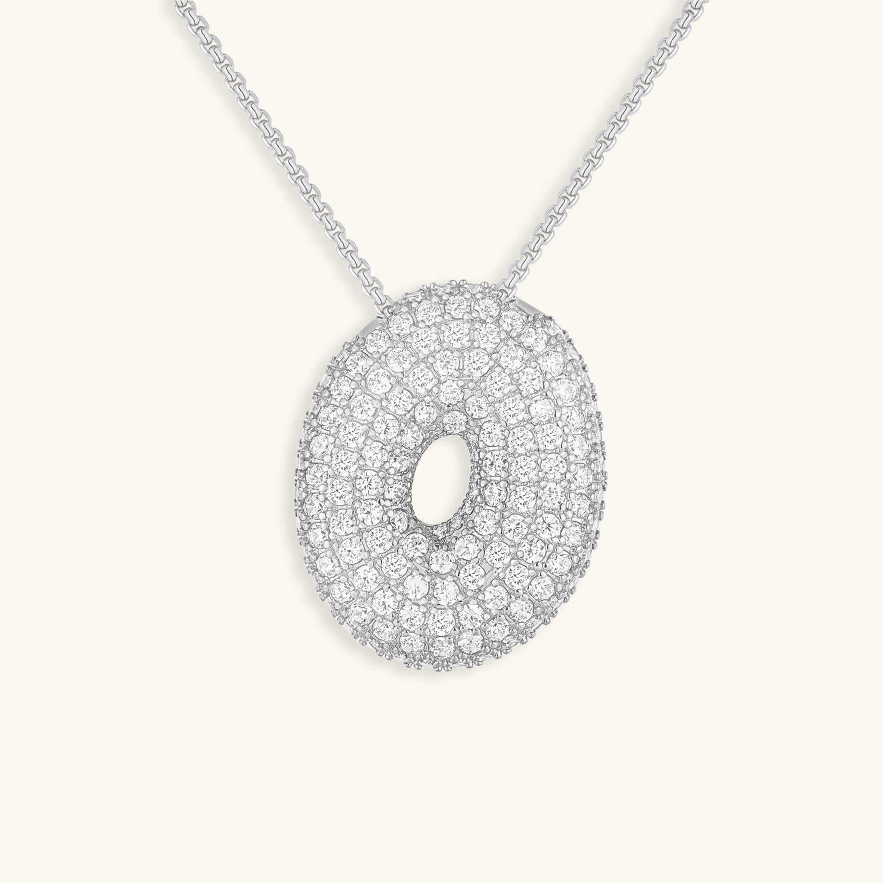 Bubble Initial-Diamond Necklace