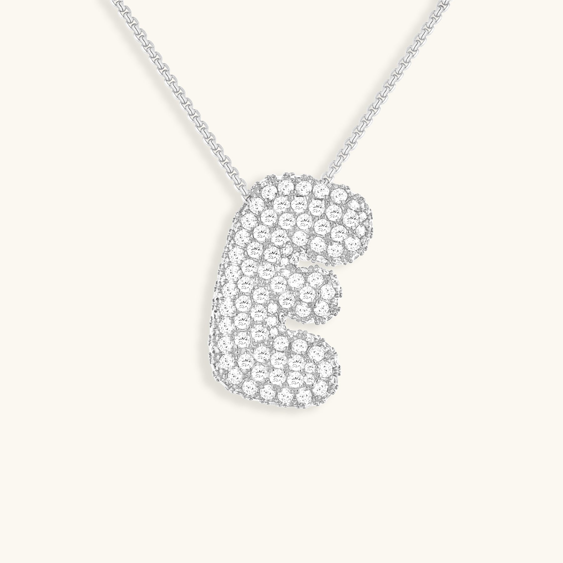 Bubble Initial-Diamond Necklace