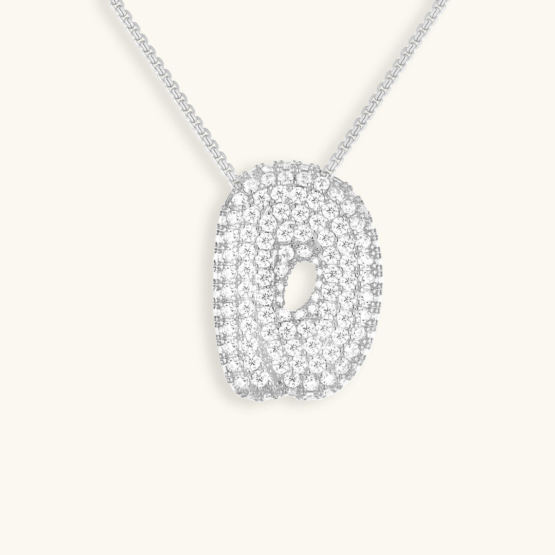 Bubble Initial-Diamond Necklace