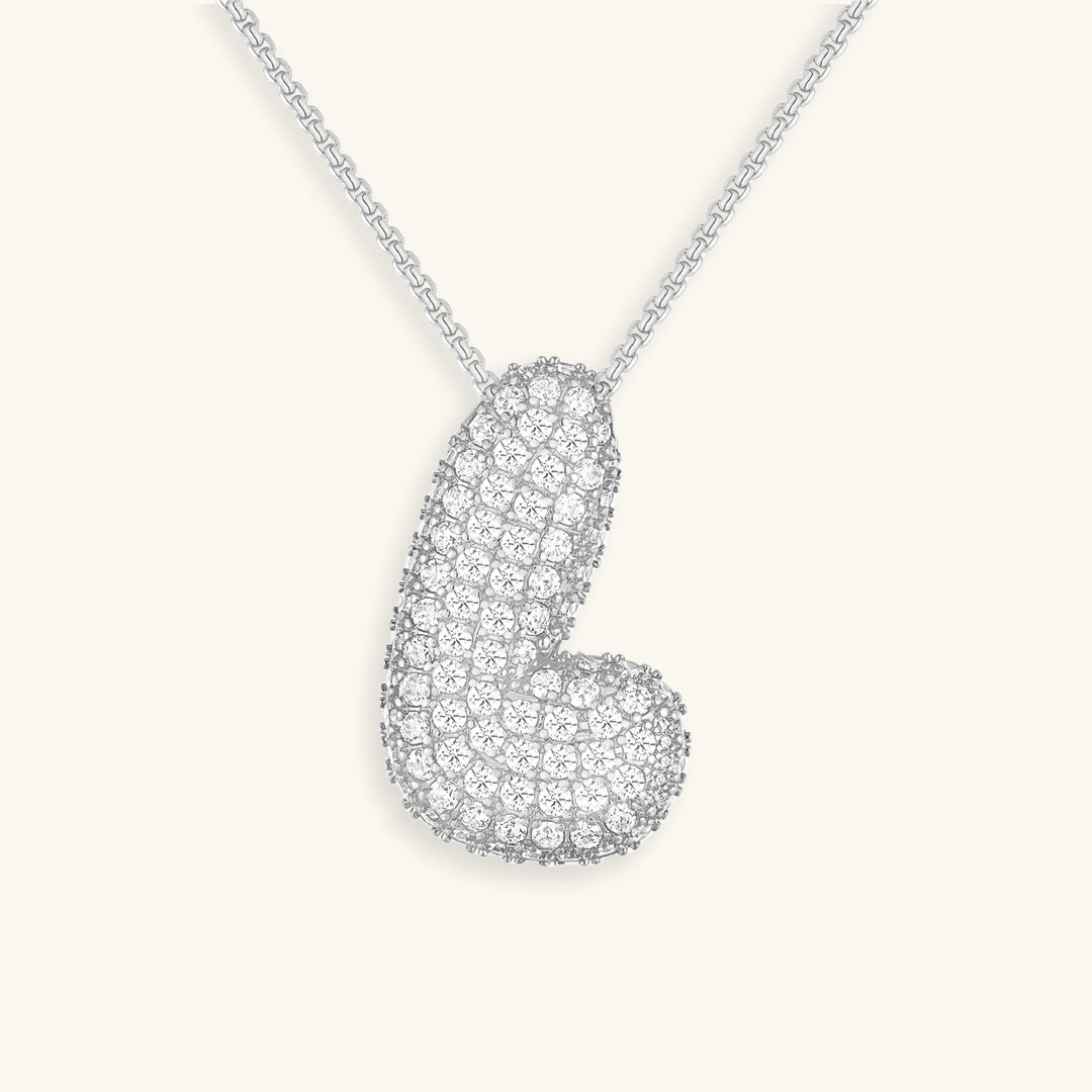 Bubble Initial-Diamond Necklace