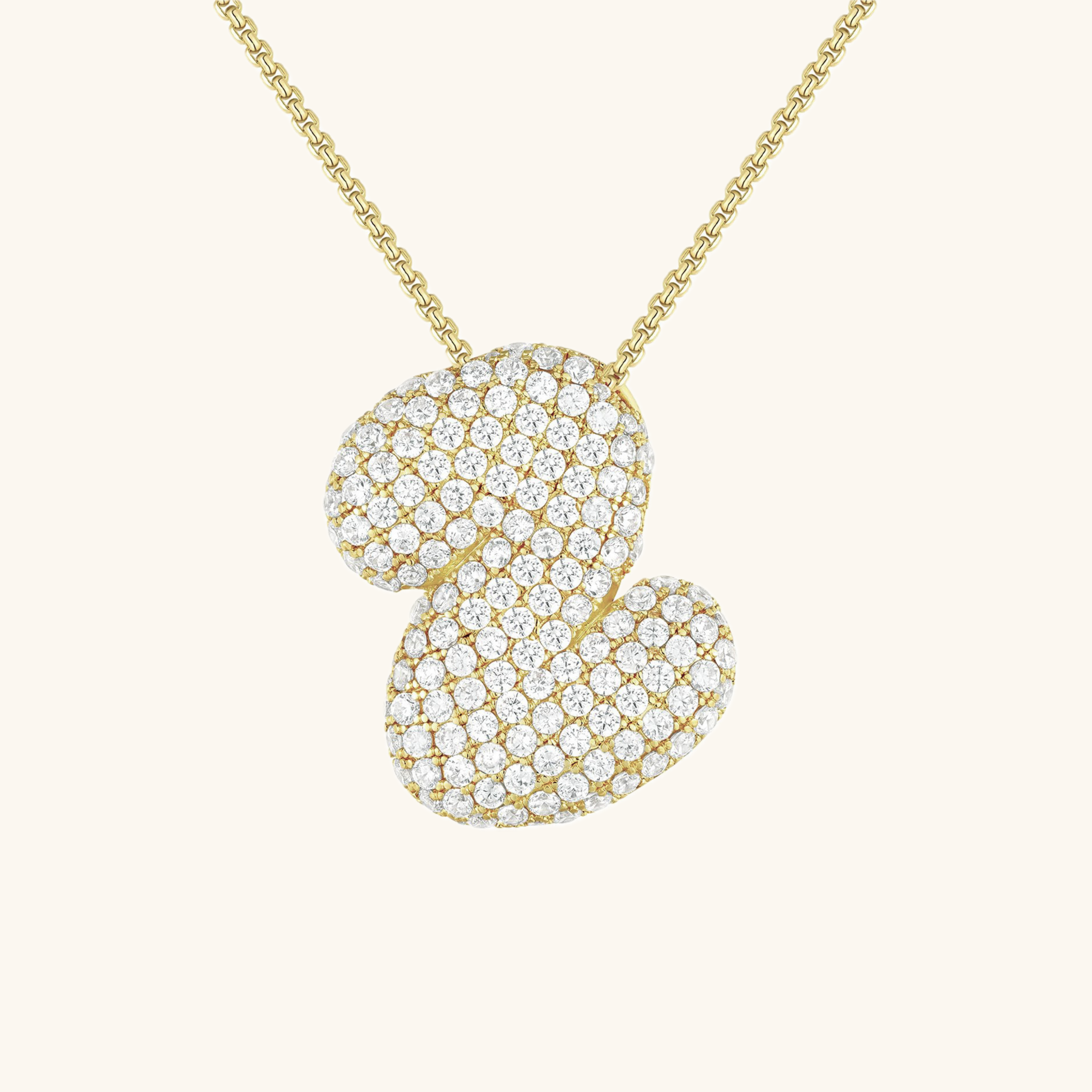 Bubble Initial-Diamond Necklace