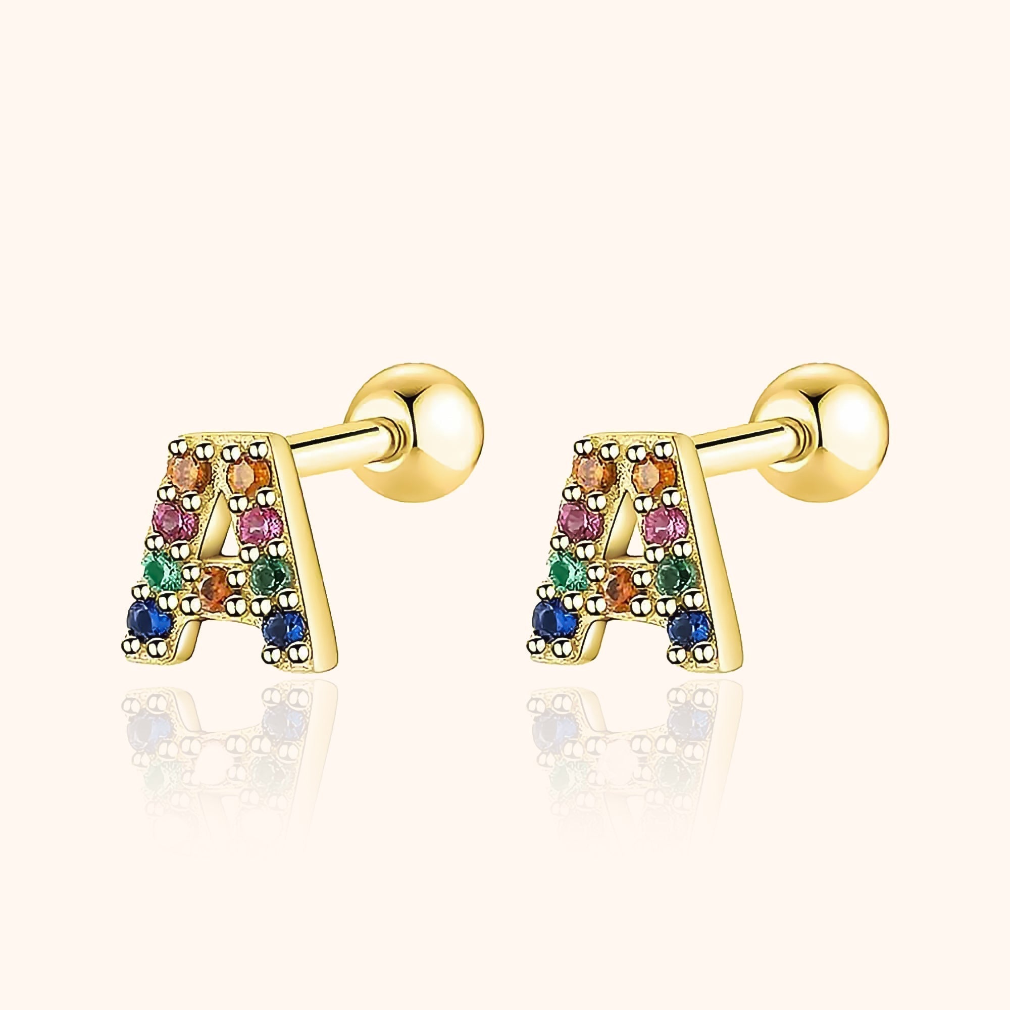 Letter Earrings with Colour - Letria