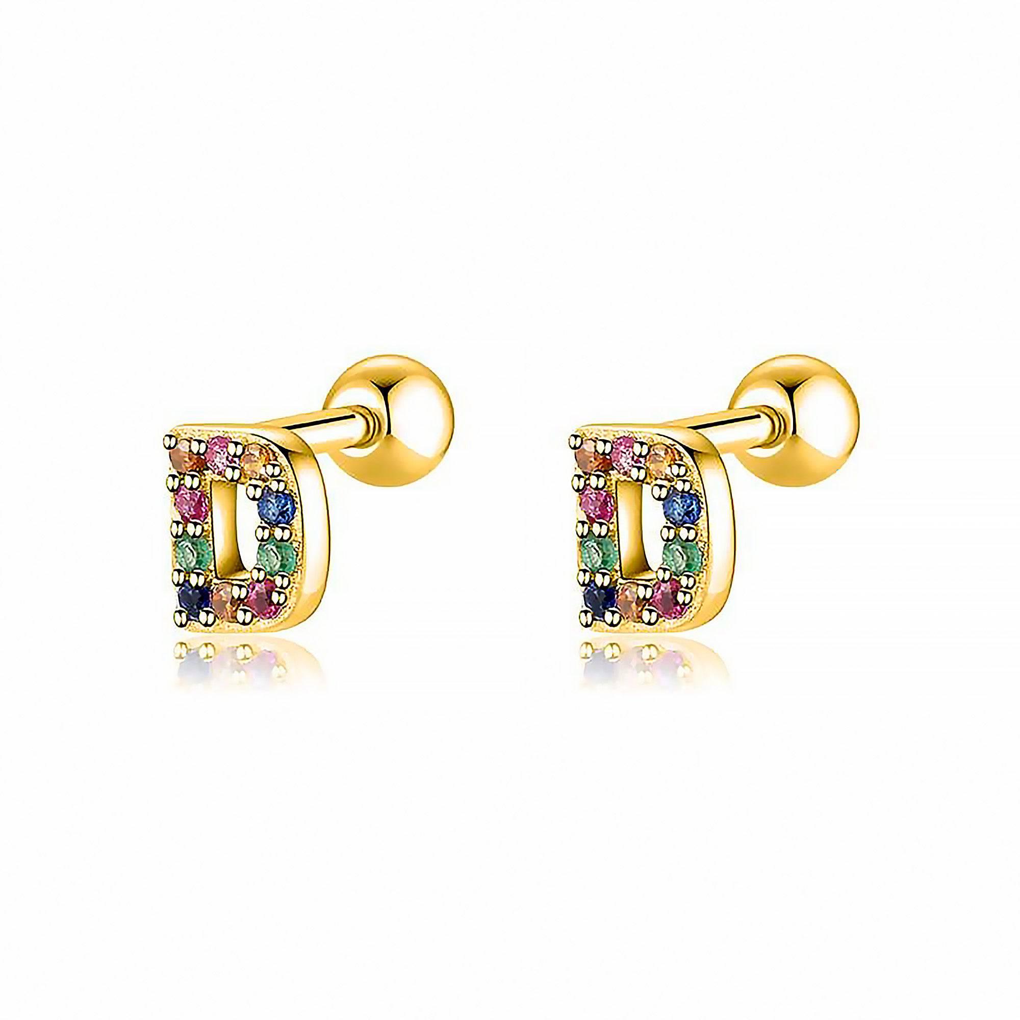 Letter Earrings with Colour - Letria