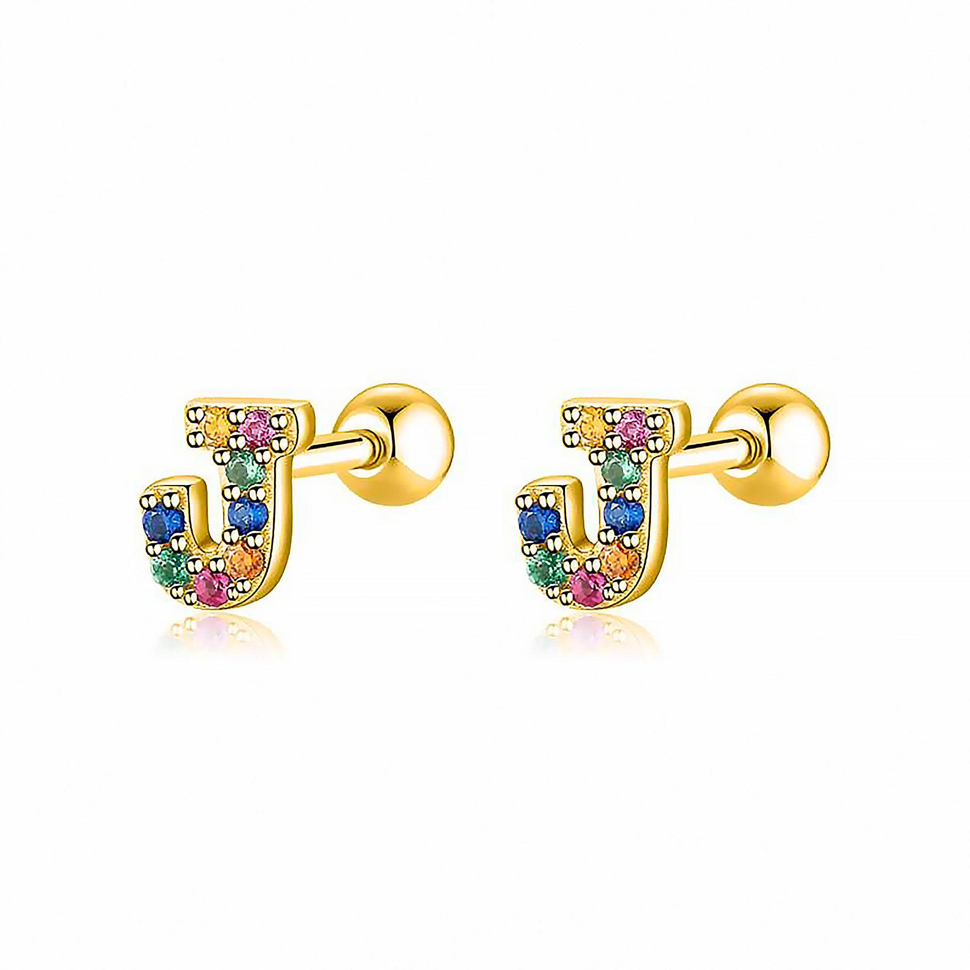 Letter Earrings with Colour - Letria