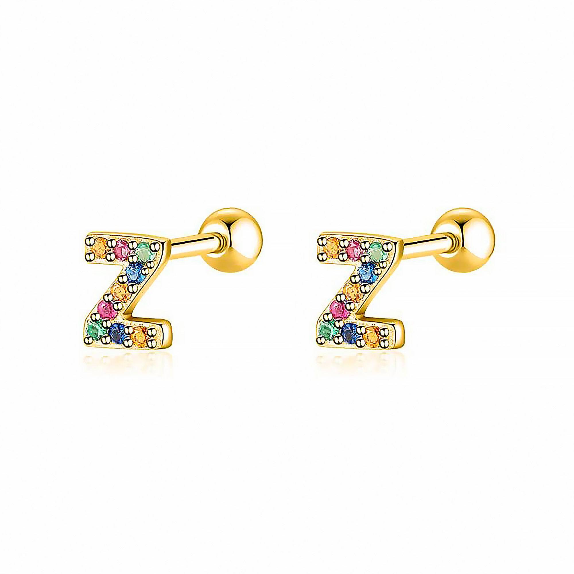 Letter Earrings with Colour - Letria