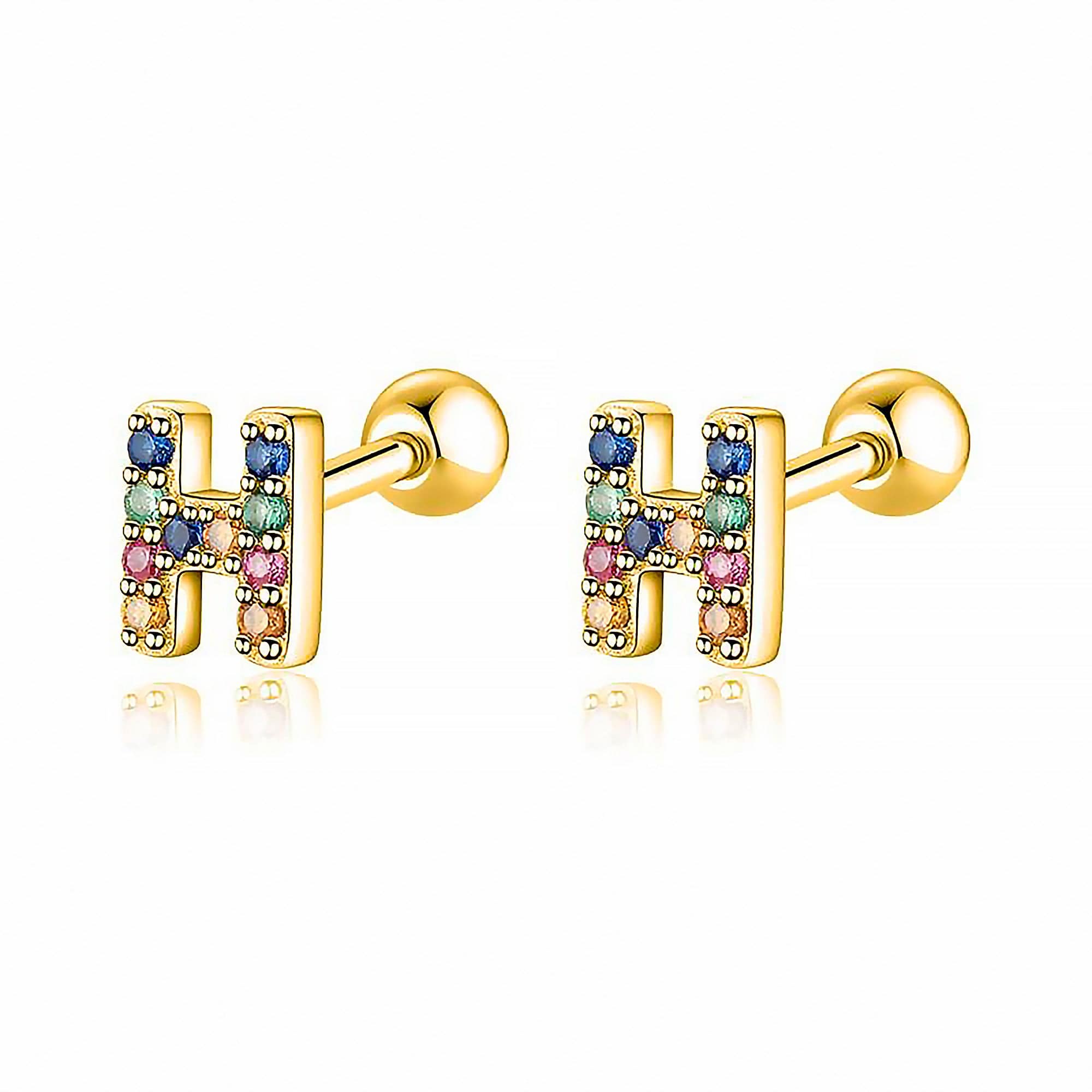 Letter Earrings with Colour - Letria