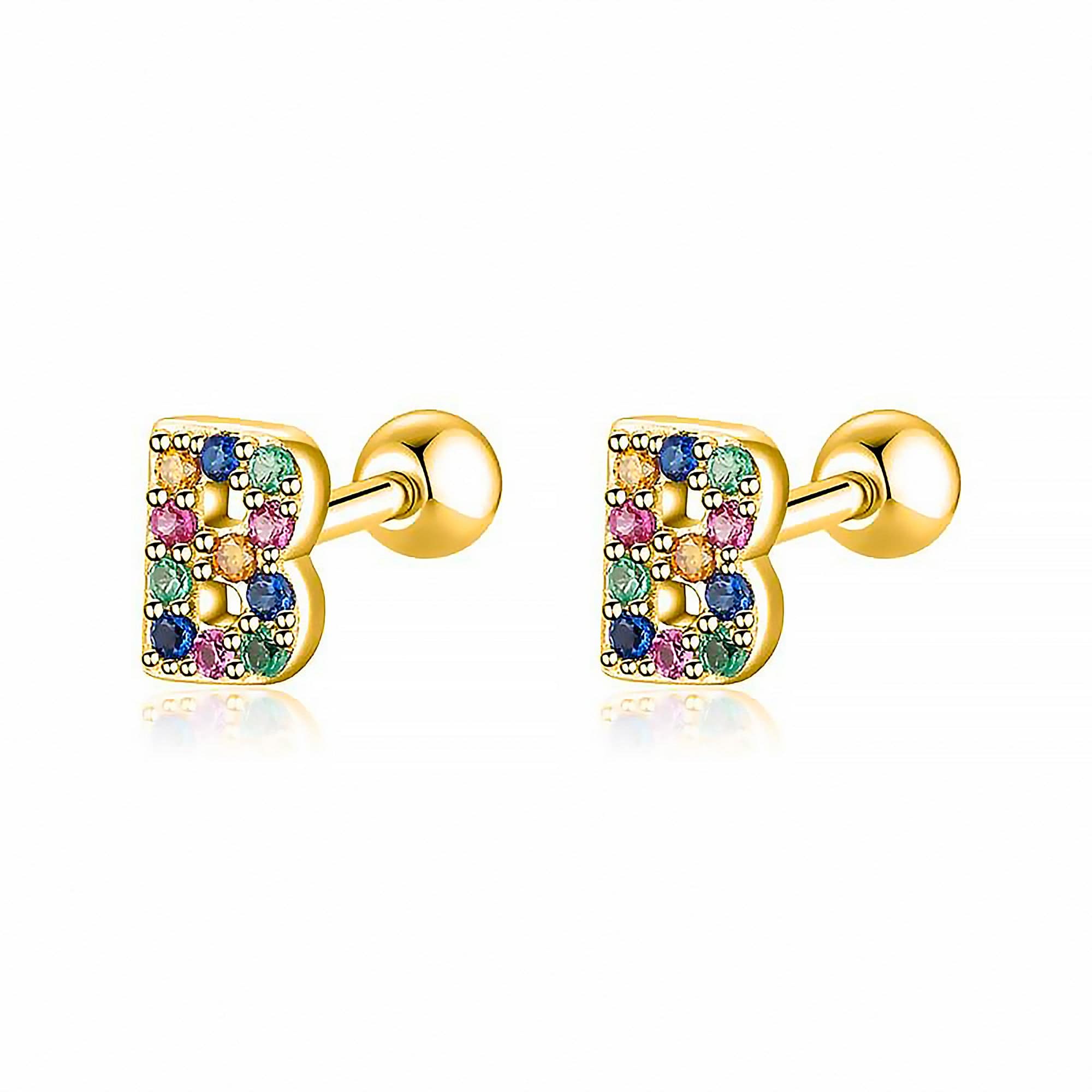 Letter Earrings with Colour - Letria