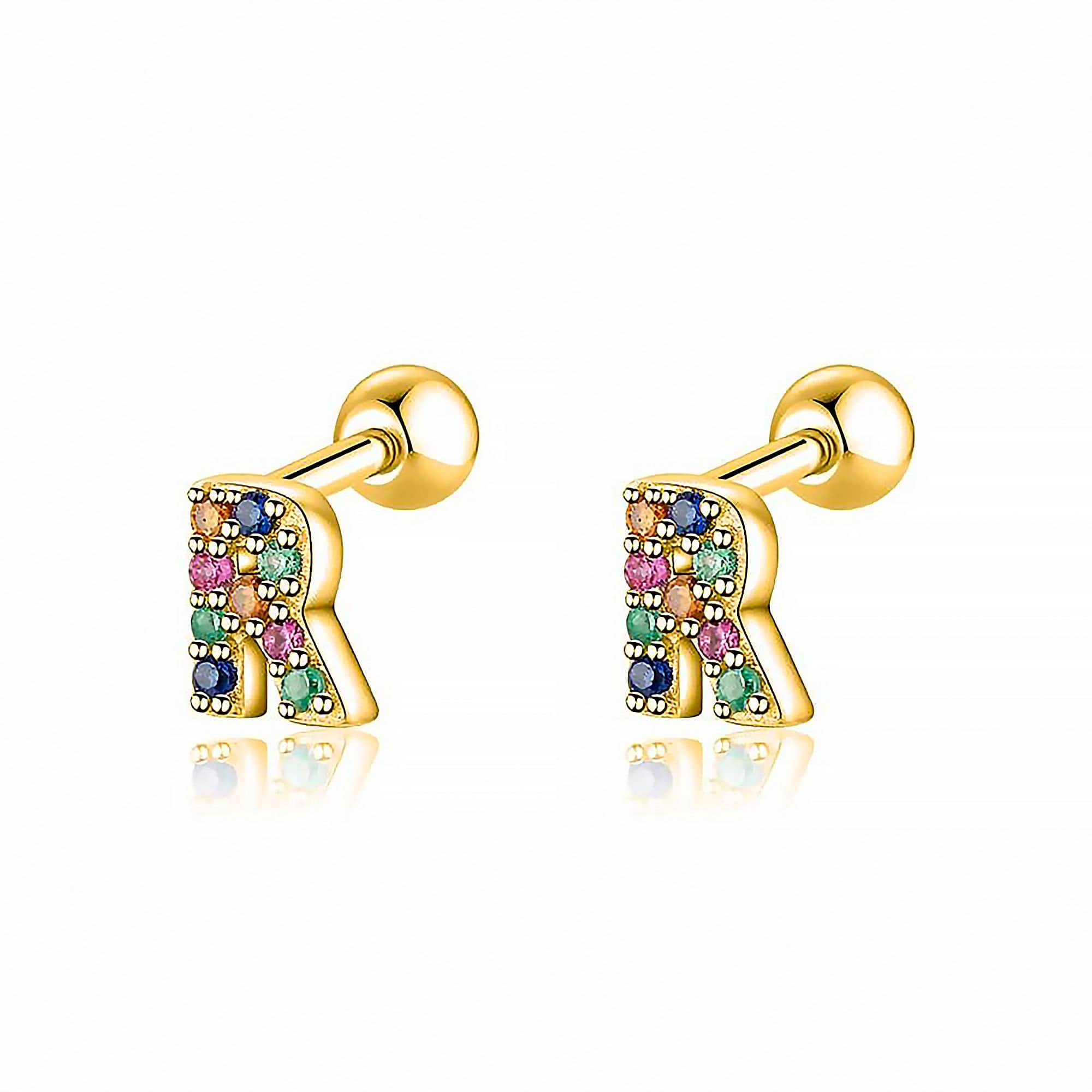 Letter Earrings with Colour - Letria