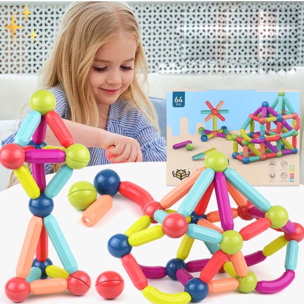 64-Piece Magnetic Building Blocks - Creatix