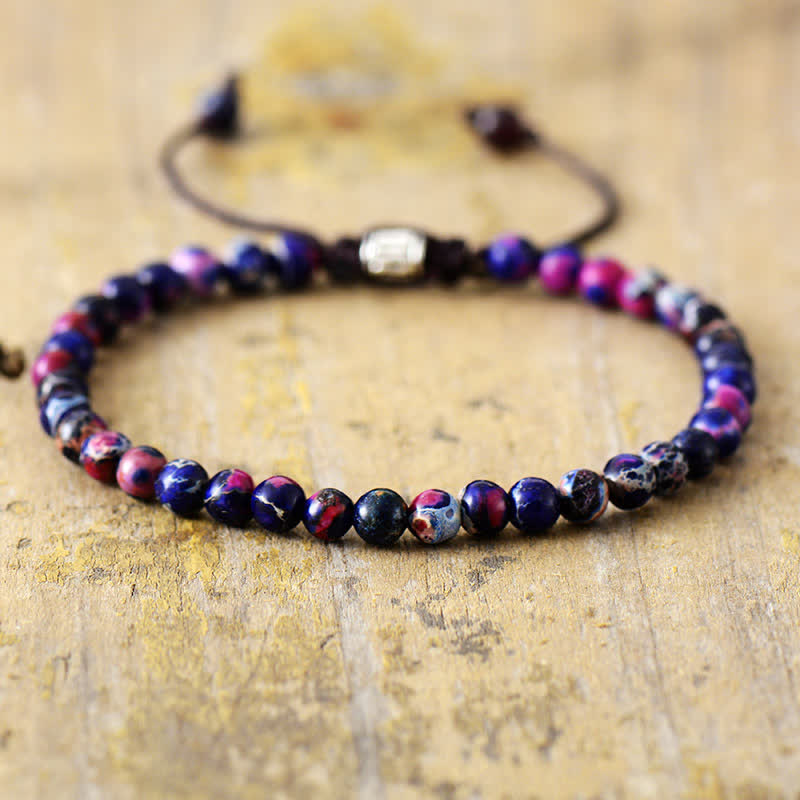 Natural Stone Beads Adjustable Braided Bracelet – Aisha