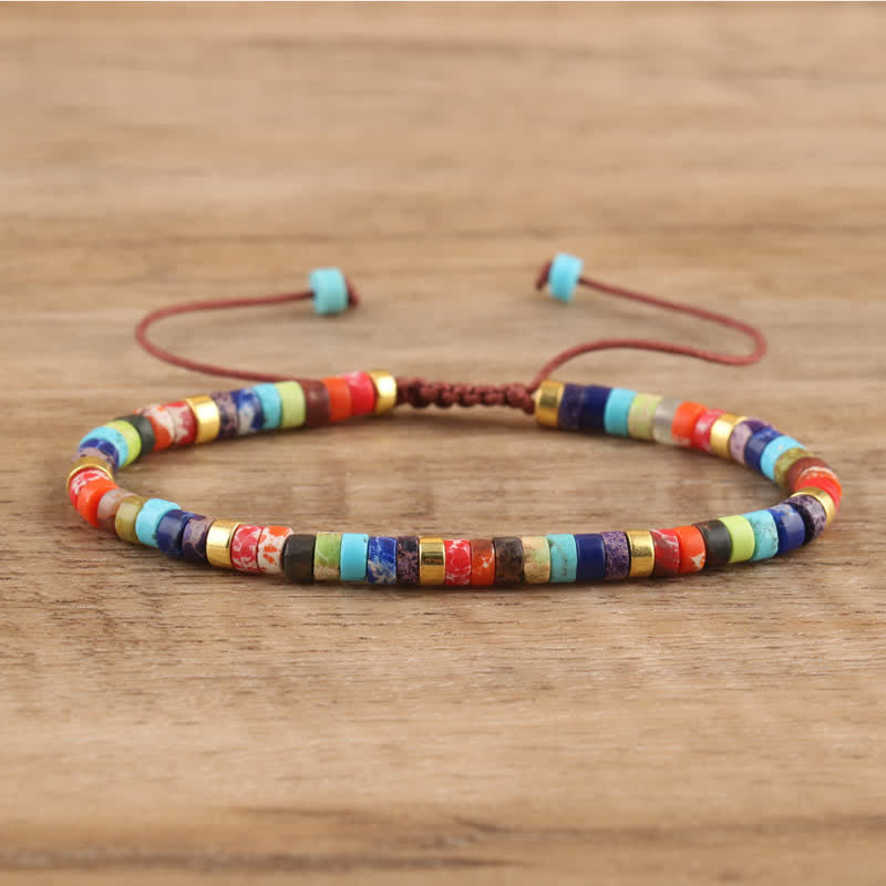 Braided Bracelet with 2.4 mm Natural Stone Beads – Seraphina