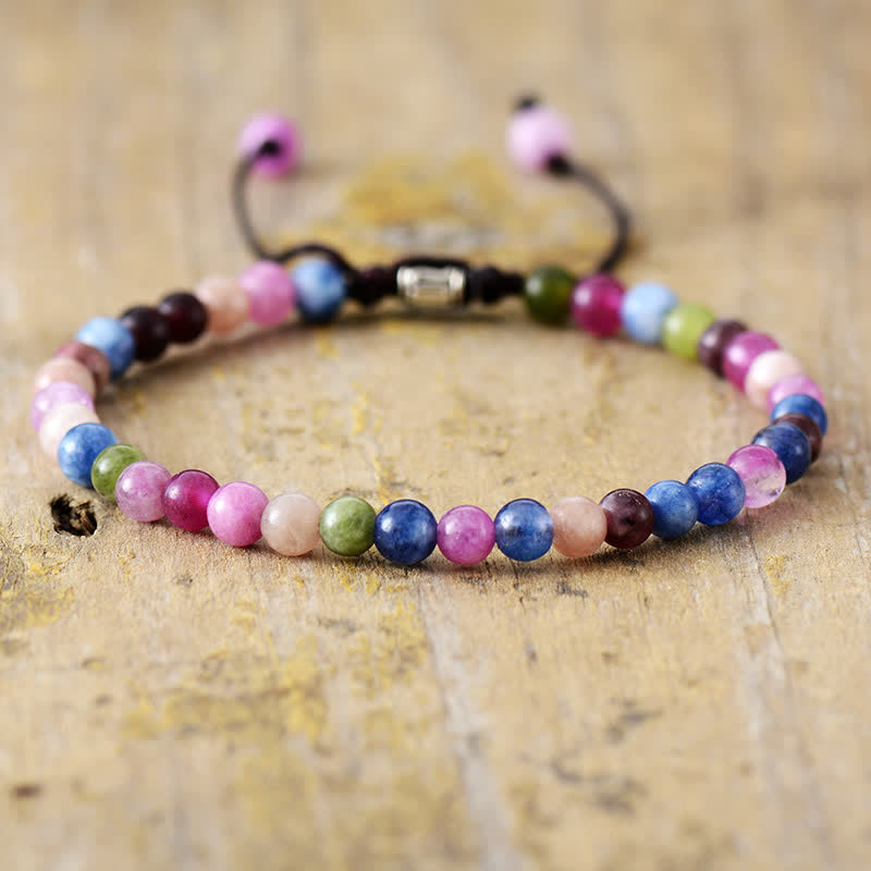 Natural Stone Beads Adjustable Braided Bracelet – Aisha