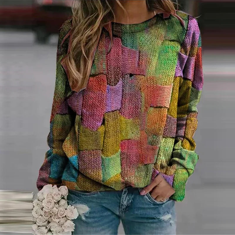 Autumnal Colourful Women's Jumper – Ella