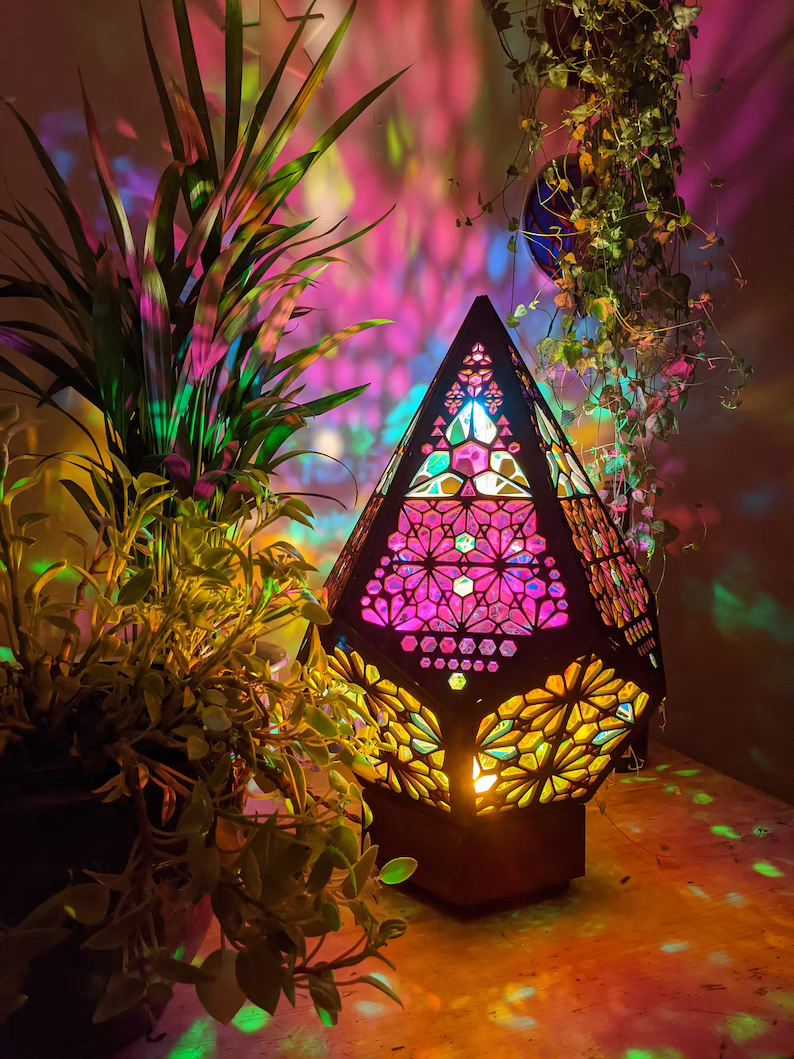 Glass Block Style LED Table Lamp - LumiAura