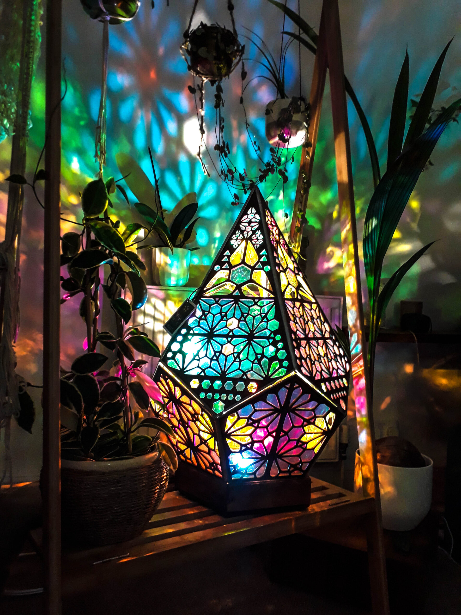 Glass Block Style LED Table Lamp - LumiAura