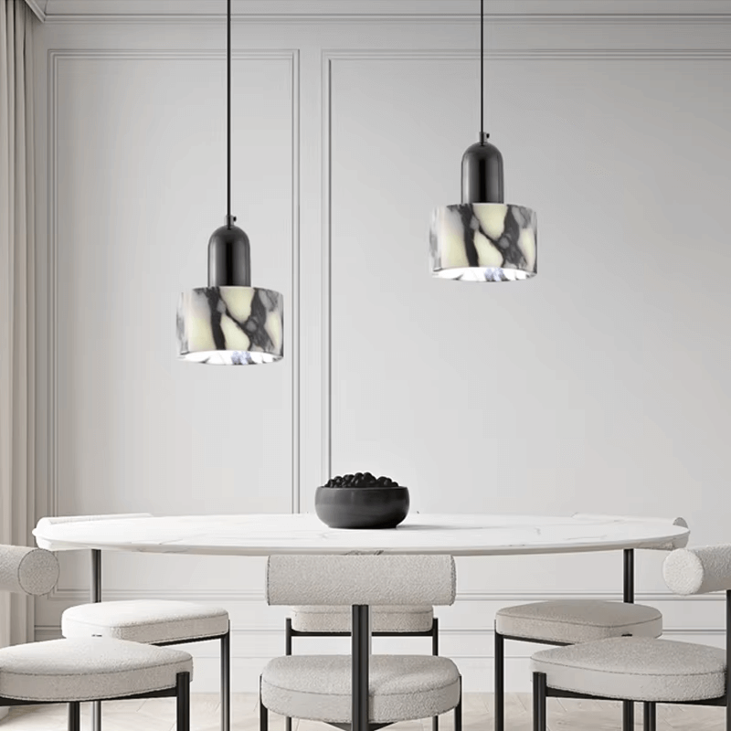 Marble Look Pendant Light - Atmospheric Lighting