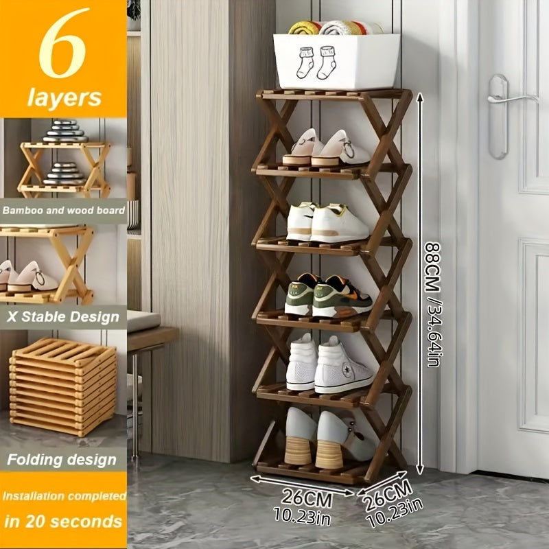 Smart Bamboo Shoe Rack – Compact and Practical for Any Entrance