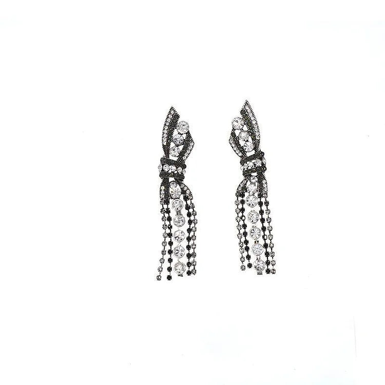 Iridescent Drop Earrings with Bow – Annelise