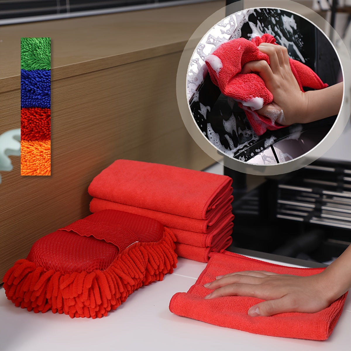 Microfibre Car Wash Set – Sponge and Towels for Dazzling Results