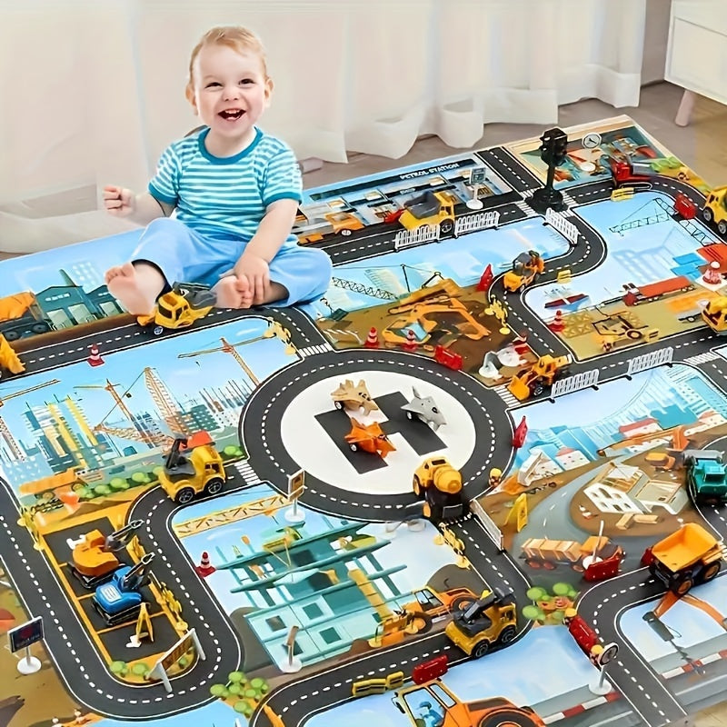 Building Adventure Play Mat – Explore the World of Traffic and Construction